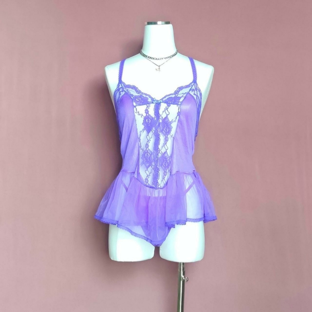Vintage Violet Fairy Babydoll Slip & Panty Set